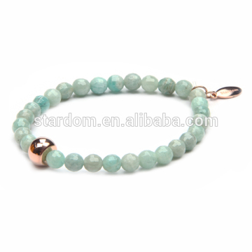 Trendy amazonite beaded bracelet, couple love bracelet