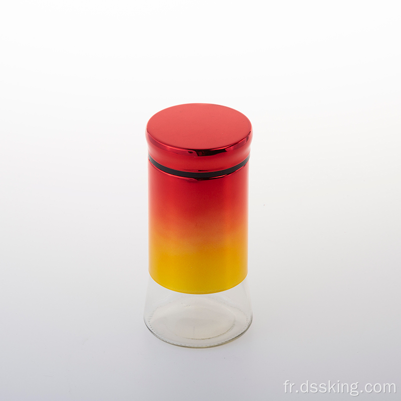 Nouveau design 200 ml électroplate en verre senior et pots d&#39;épices en plastique pour la fête à l&#39;extérieur