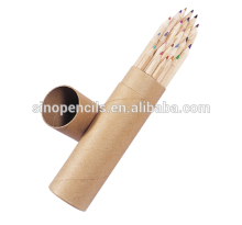 EN71-123 certificated short premimum color pencil nature wood color pencil in nature paper tube