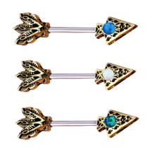 Opal Gem Spike Straight Barbell Tragus Bar