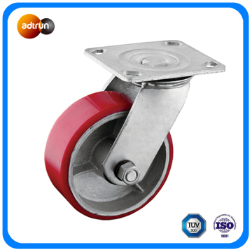 Swivel Plate PU on Cast Iron Castor