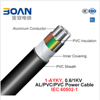 1-Ayky, Power Cable, 0.6/1 Kv, Al/PVC/PVC (IEC 60502-1)