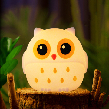 Cute Owl LED Soft Silicone Rechargeable Night Light for Kids
