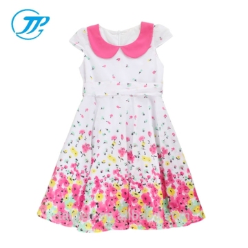 Hot Sale Kids Girls Summer Dresses Cap Sleeve Flower Girls Dresses