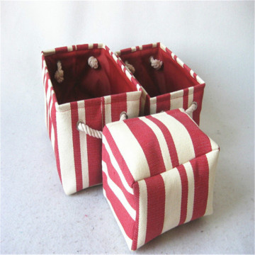 2014 newest striped paper straw ,cotton handle storage basket