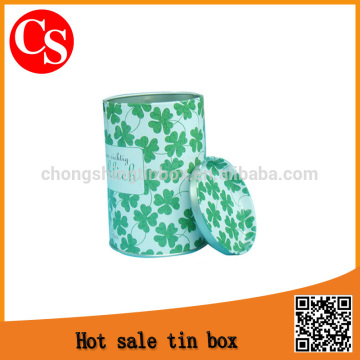 round fashion gift tin can christmas metal box