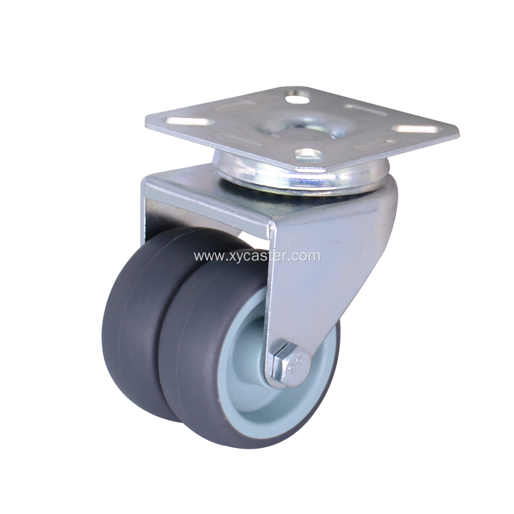 Dual Wheel Caster 50 mm TPR Swivel
