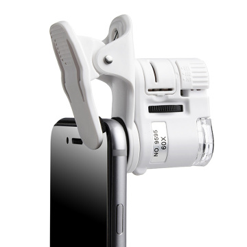 60x Magnifier: Universal Macro Lens Zoom Micro Camera Clip with LED Light for Phone Microscope
