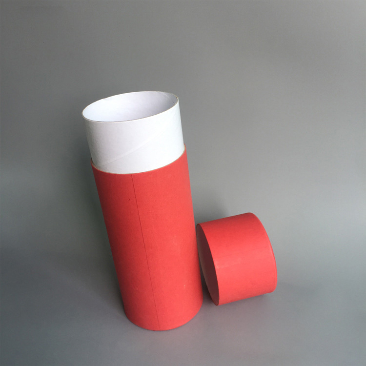 Gift Packaging Cylinder Recycled Red Paper Tube Box