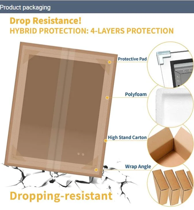 Sally Vertical LED Bathroom Mirror with Light 28X36 Inch Anti-Fog Dimmable Memory Function Wall Mounted LED Mirror for Bathroom