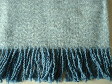 Herringbone Wool Throw Blanket , Wool Throw Rug 125 * 180cm