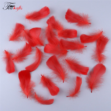 Red Artificial Small Soft Goose Feathers for Wedding Decorations, Crafts, Carnival Costumes & Balloons