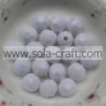 White Color 4MM Faceted Plastic Round Solid Large Beads Fit Chunky Necklace