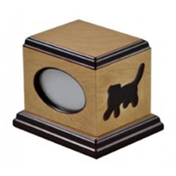 Durable wooden pet urn with photo frame for beloved pets