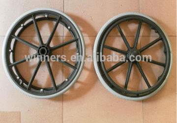 24 inch plastic PU foam wheel/wheelchair wheel