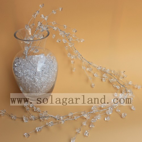 Transparent Acrylic Stone Shape Bead Garland Tree Branches