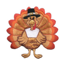 Medium Thanksgiving Turkey Iron on Embroidered Patch