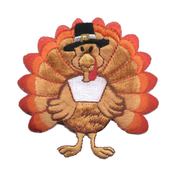 Medium Thanksgiving Turkey Iron on Embroidered Patch