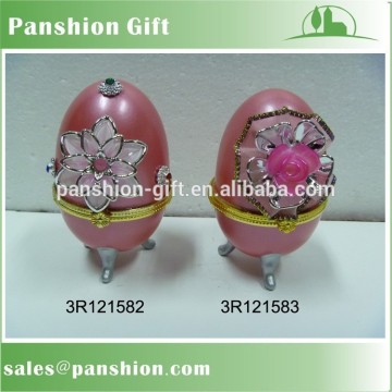 Handmade ceramic egg shape box for jewelry