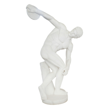 Classical Athlete White Marble Sculpture Dynamic Artistry