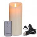 Moving Wick USB Rechargeable Led Flameless Pillar Candles