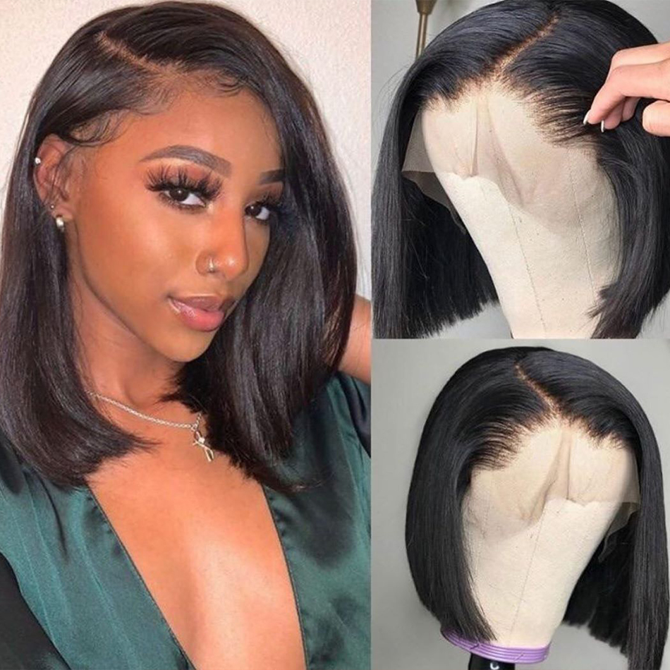 Wholesale Brazilian Hair HD Lace Front Wig Closure Bob Wigs For Black Women Cheap Short Bob Transparent Hd Lace Human Hair Wigs