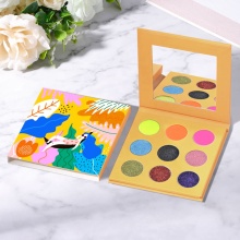 Vegan and Cruelty-Free 9-Color Eyeshadow Palette with Shimmer Metallic Luminous Finish for All Skin Tones