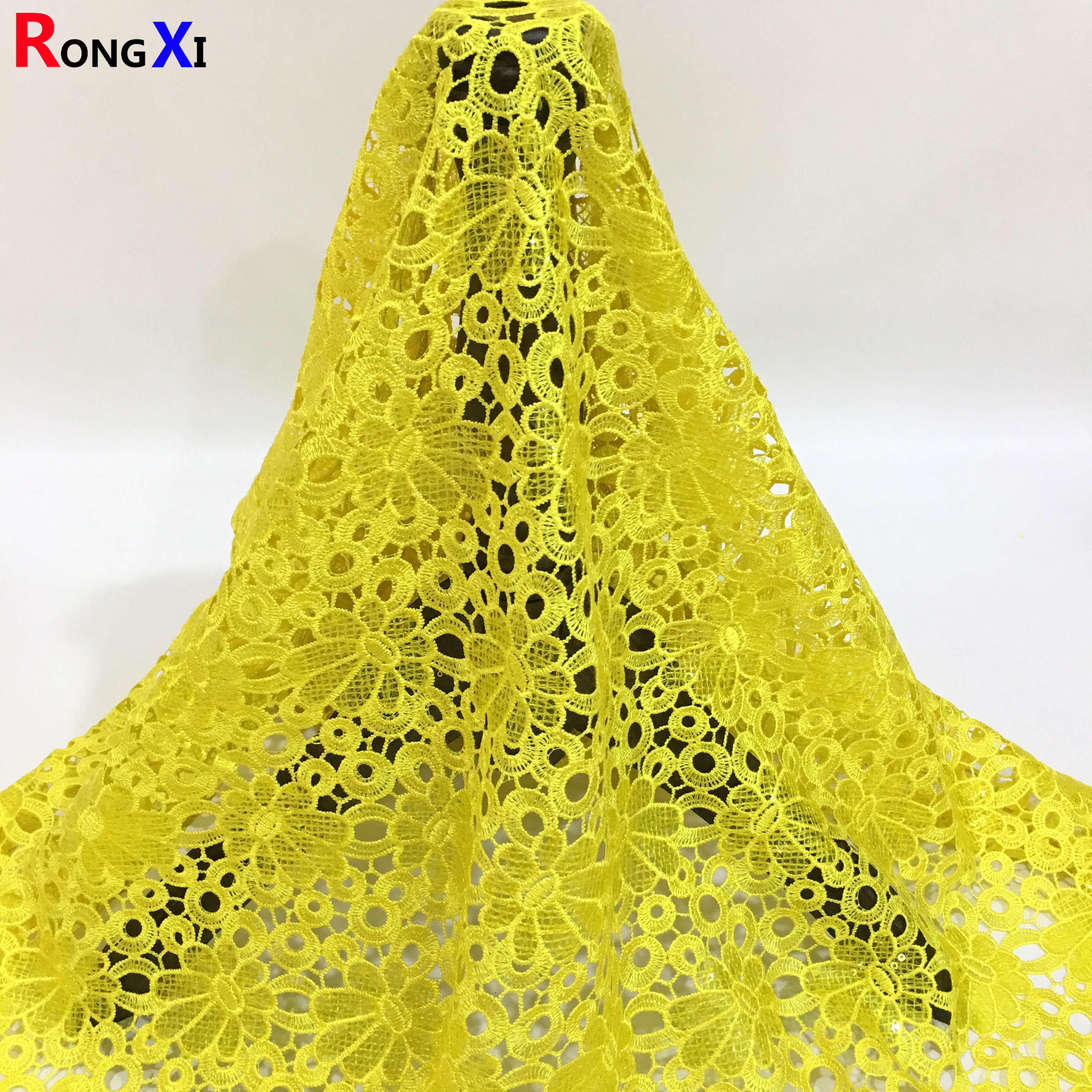 RXF0177 3mm New Design Yellow Sequin Fabric