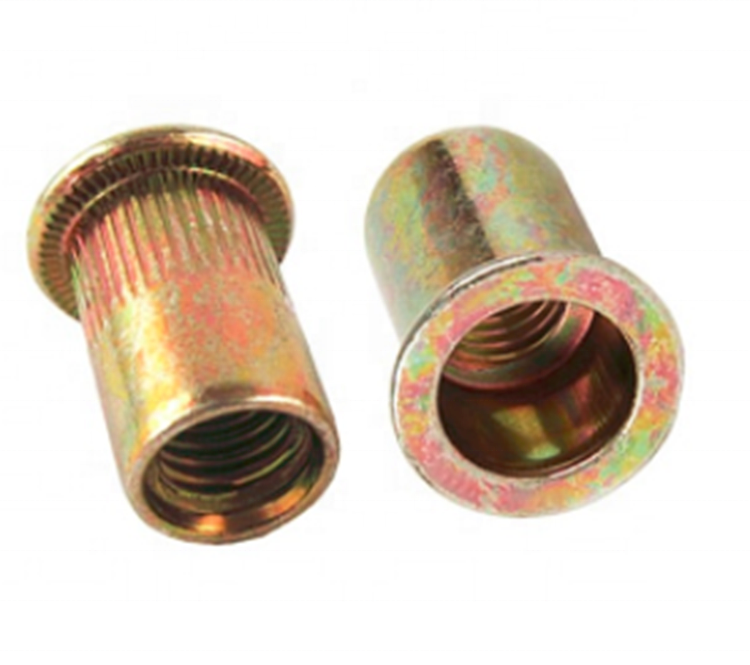 Factory carbon steel Flat Head Stainless Steel Custom Brass Blind Riveting Rivet Nut