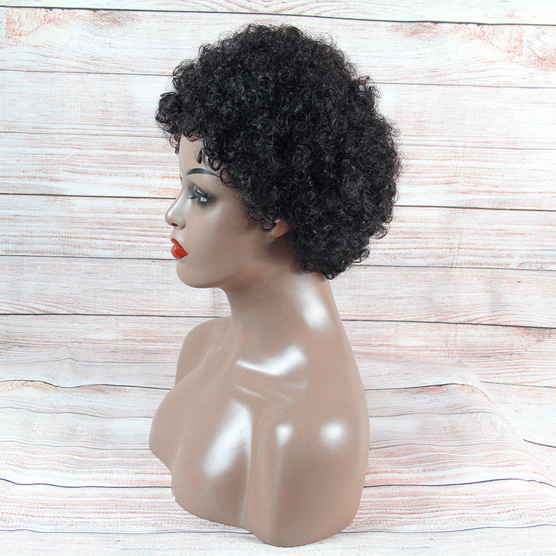 Very Cheap machine made short afro wigs for black women, Africa women human hair wigs short