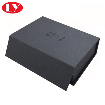 Black perfume paper box packaging with foam insert