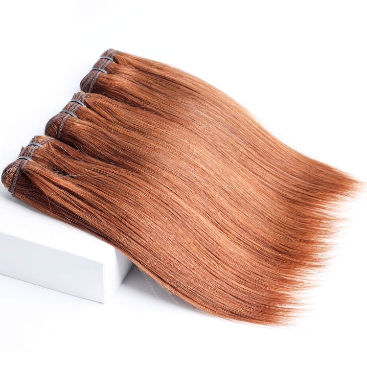 Whosale Double Brown Bone Straight Cuticle Aligned Human Virgin Brazilian Straight Body  wave Hair Extension