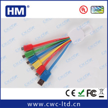 UL approved climbing hook style 6 in 1 Type C mobile phone charging cables camera charging cables mirco charger cables