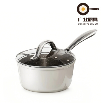 Milky white star pattern non-stick soup pot