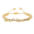 6mm Gemstone Round Beads With Crystal Chips Woven Adjustable Bracelet for Men Women