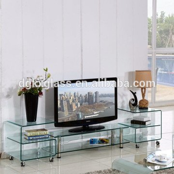 Modern Design living room furniture Clear Bend tv table glass and top center coffee Glass Table