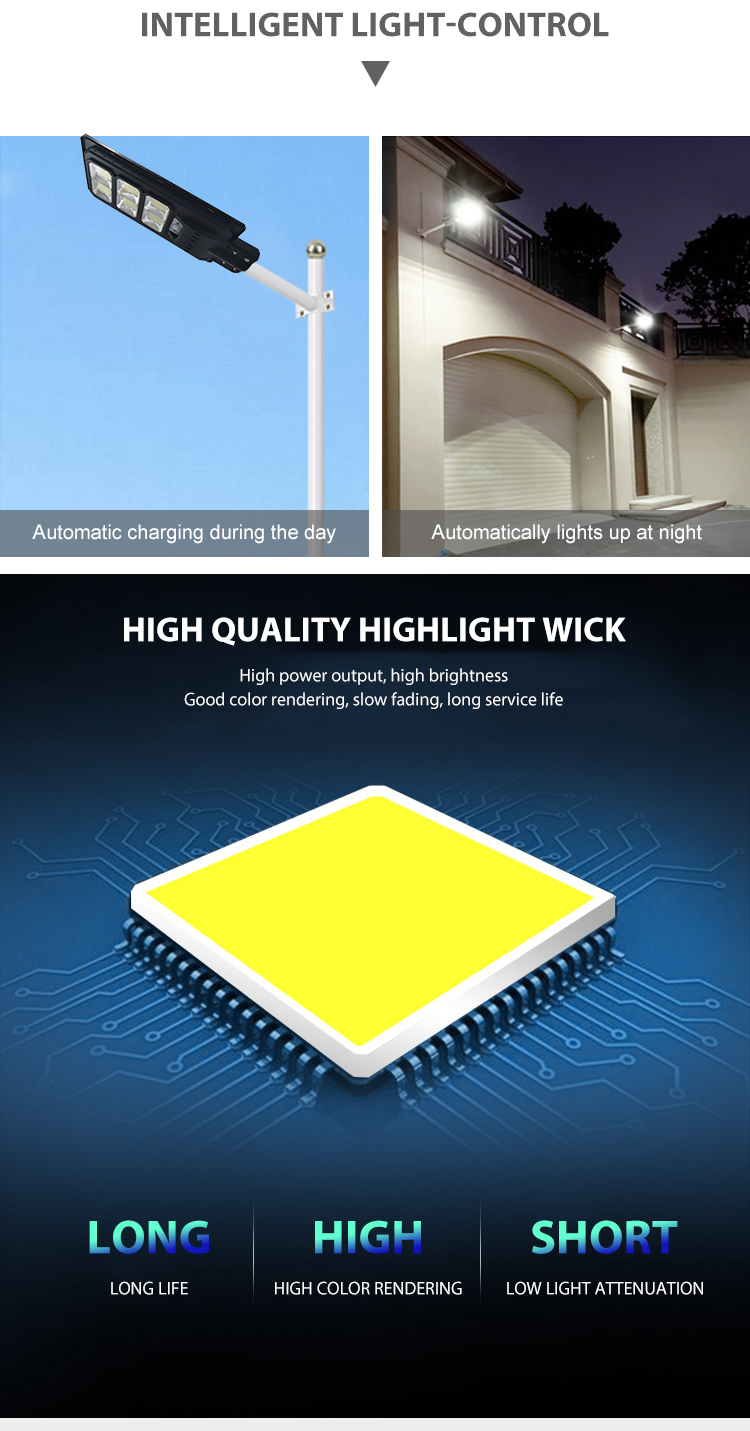 Waterproof Ip65 Outdoor ABS 30w 60w 90w 120w All In One Integrated Solar Led Street Light