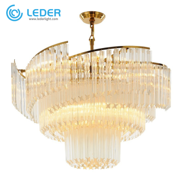 LEDER Glass Crystal Chrome Chandelier