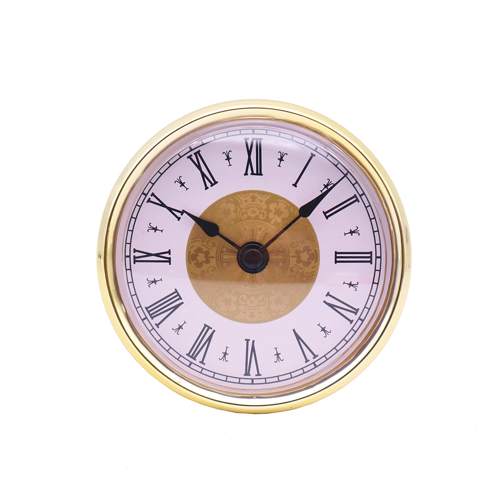 Good Quality 80mm Plastic Clock Insert with Aluminum Retro Roma Dial