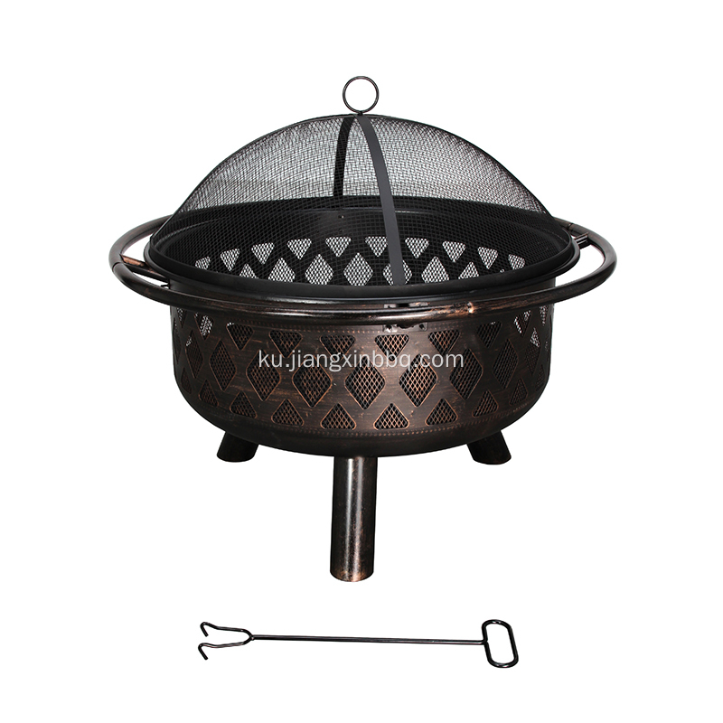 Baxçe Xazîno Black Steel Wood Burning Fire Pit