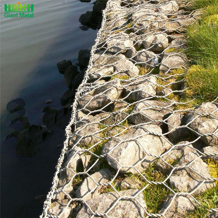 Hexagonal Hole Shape Gabion Application Gabion Wall