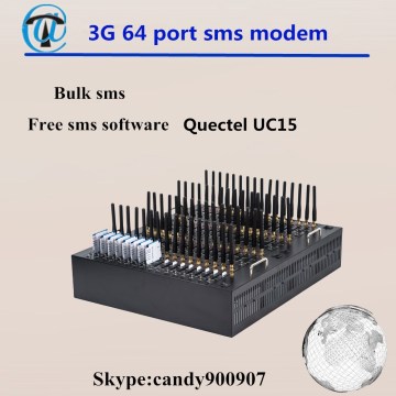 Free sms software modem bulk sms sending 64 port 3G gsm modem for sms