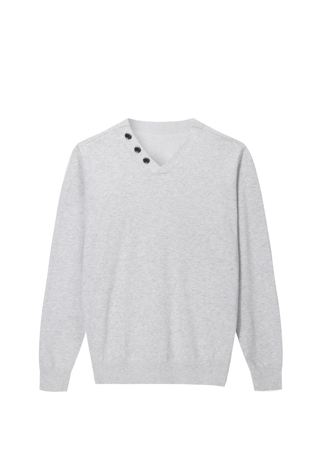 Pullover Henley alla moda a maniche lunghe lavorato a maglia da uomo