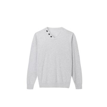 Pullover Henley alla moda a maniche lunghe lavorato a maglia da uomo