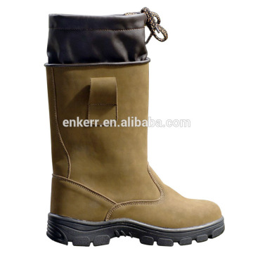 nubuck leather safety boots, brown color safety boots