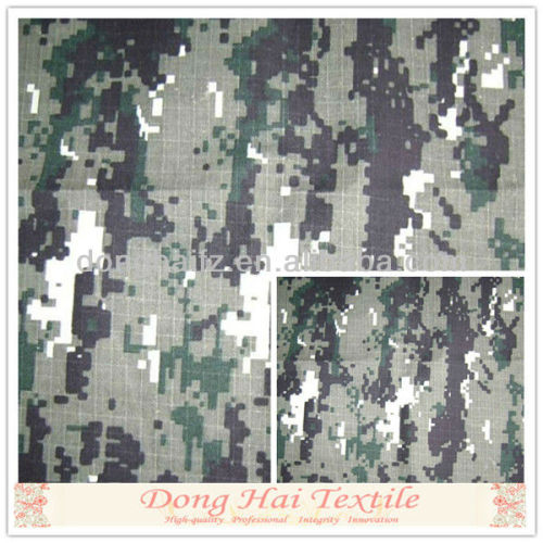 CVC plaid camouflage printed fabric for army uniform