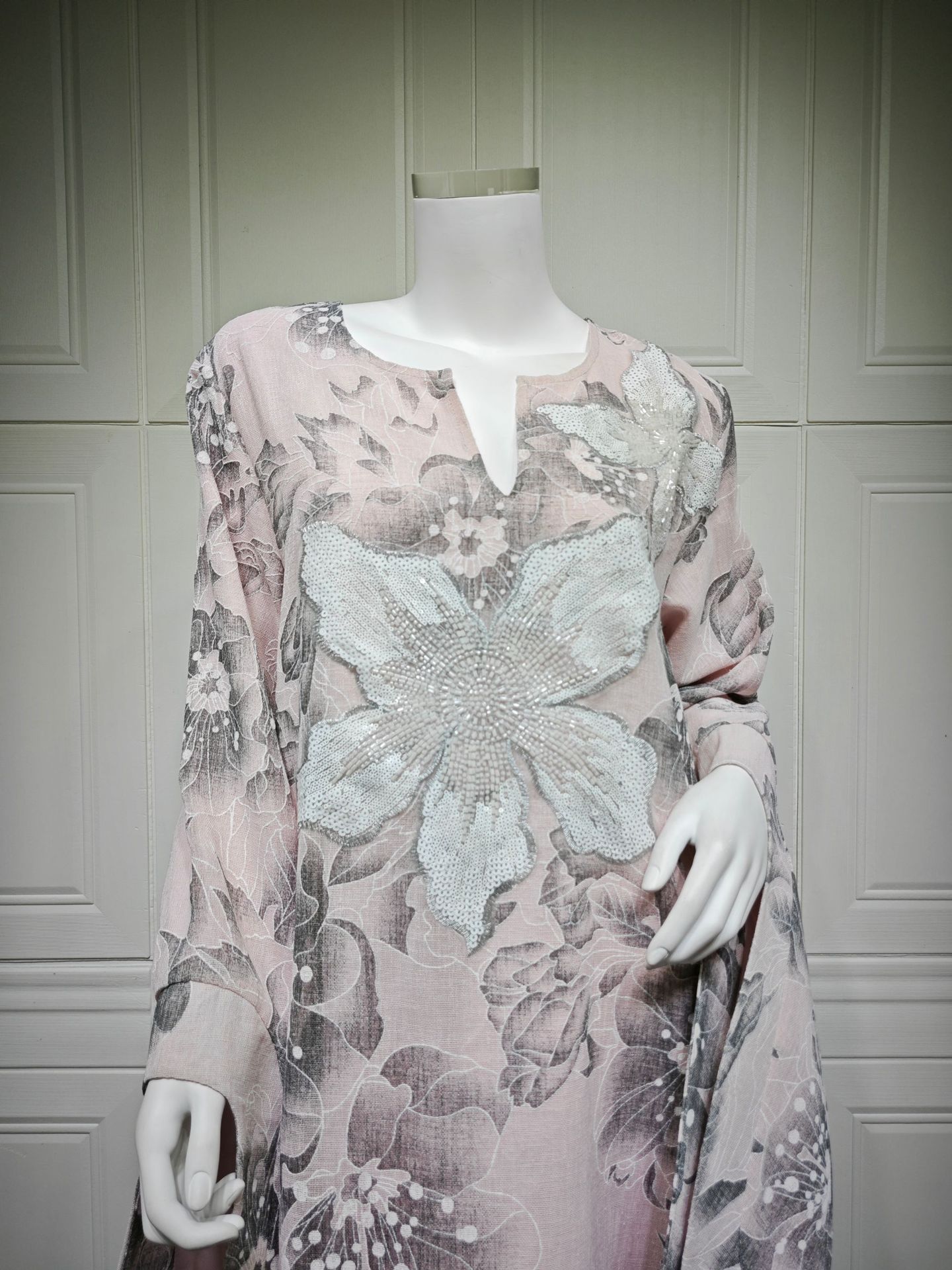 لباس پولک دار Jalabiya Abaya AB490 (12) Sequined Jalabiya Abaya Dress AB490 (12)