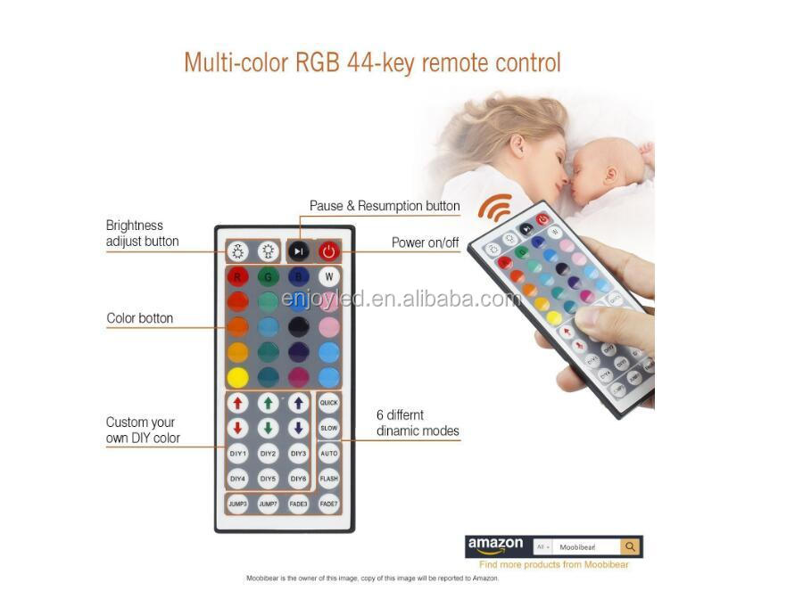 All in One Set Waterproof 5m Strip 44Key IR Remote Controller and 12V 5A power supply RGB Flexible 5050 LED Strip Light