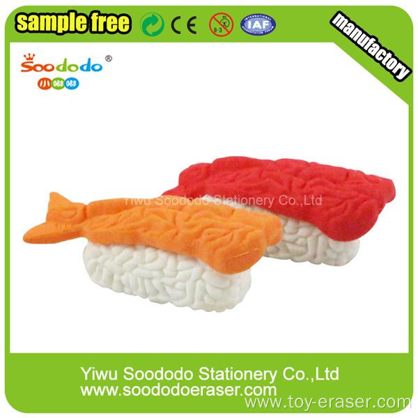 3d different shpe sushi custom eraser