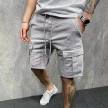 casual cargoshort in effen kleur